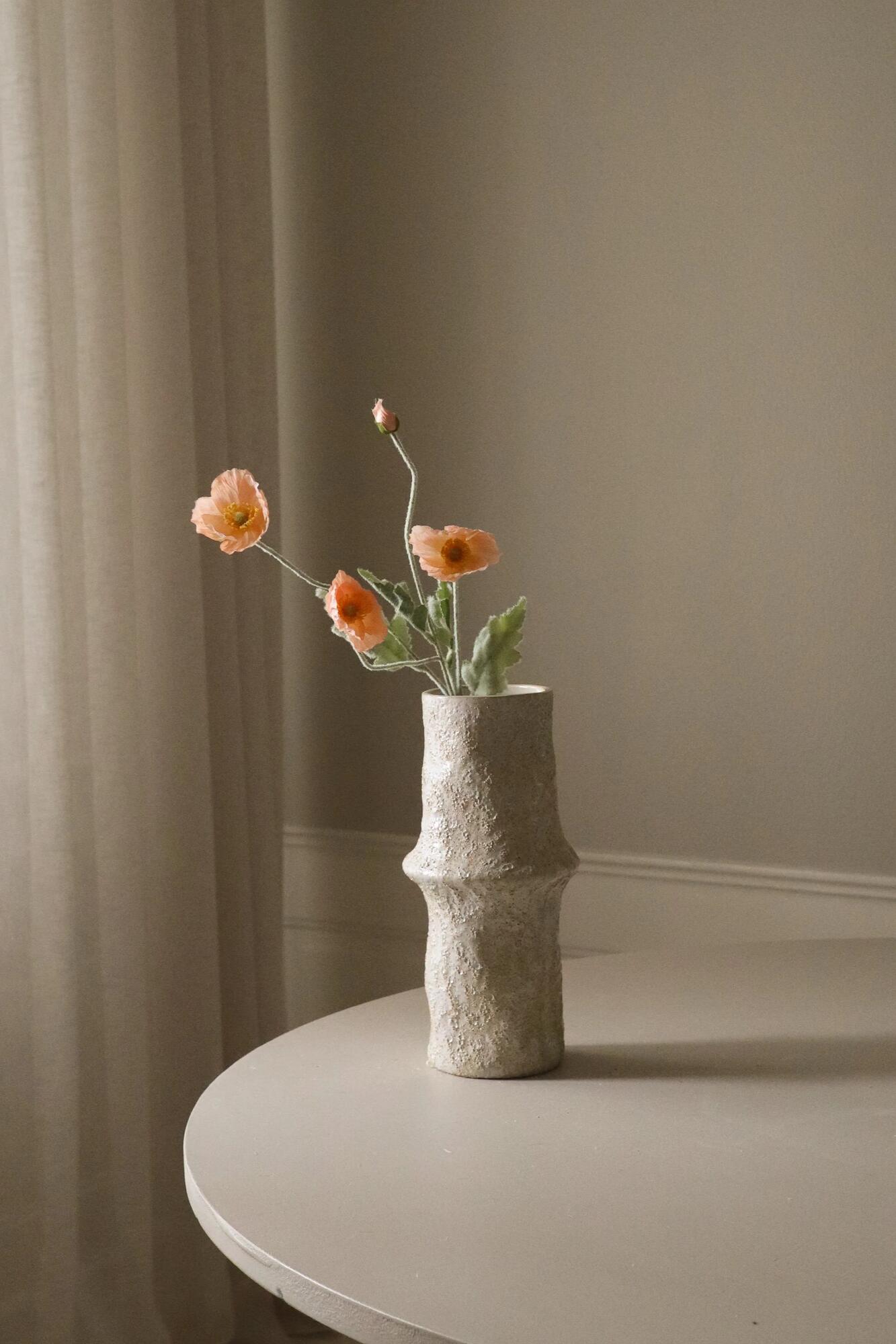 Kunstig Valmue blomst - coral