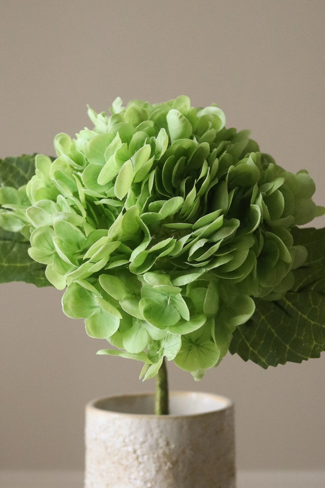 Kunstig Hortensia blomst - grøn