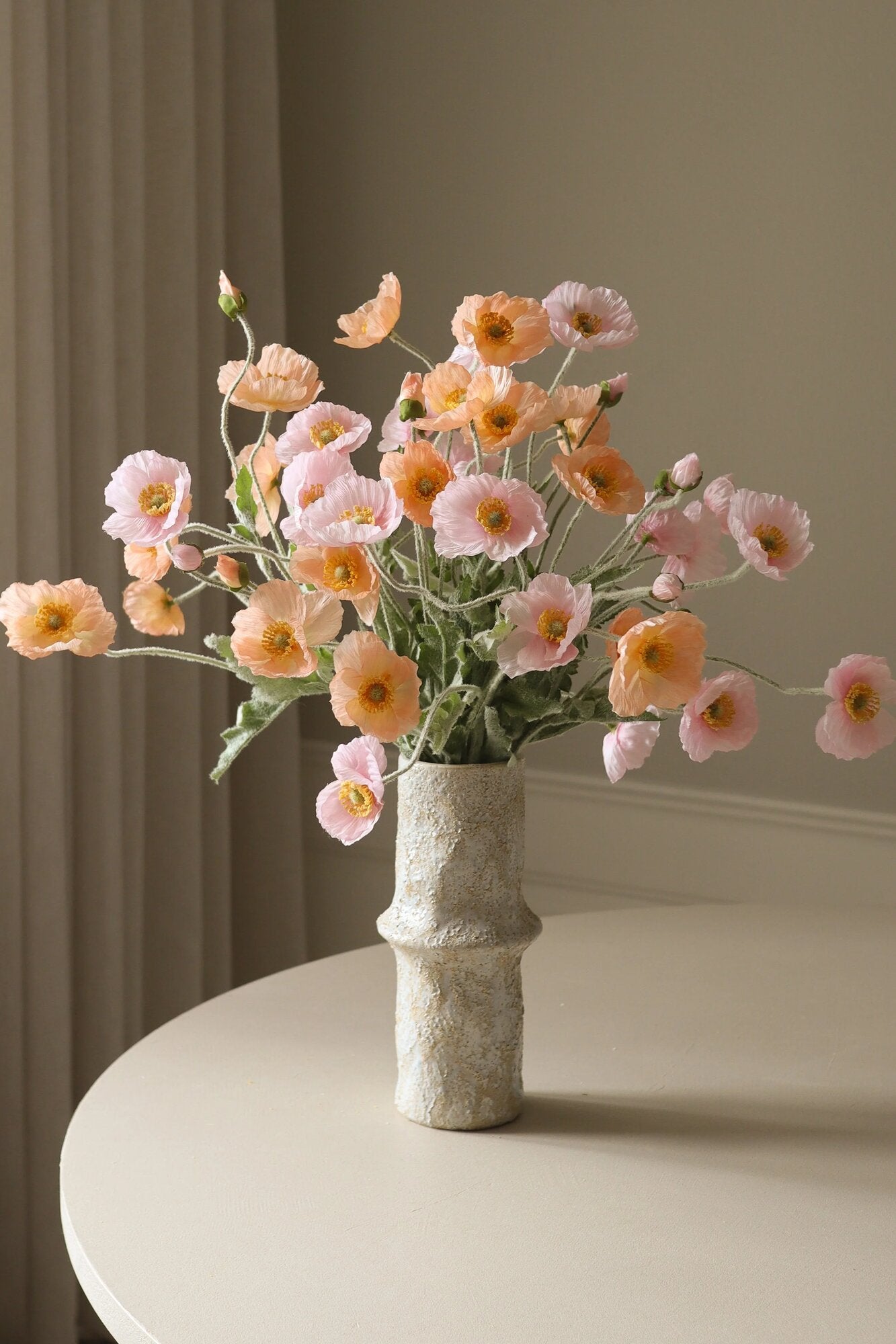 Kunstig Valmue blomst - coral