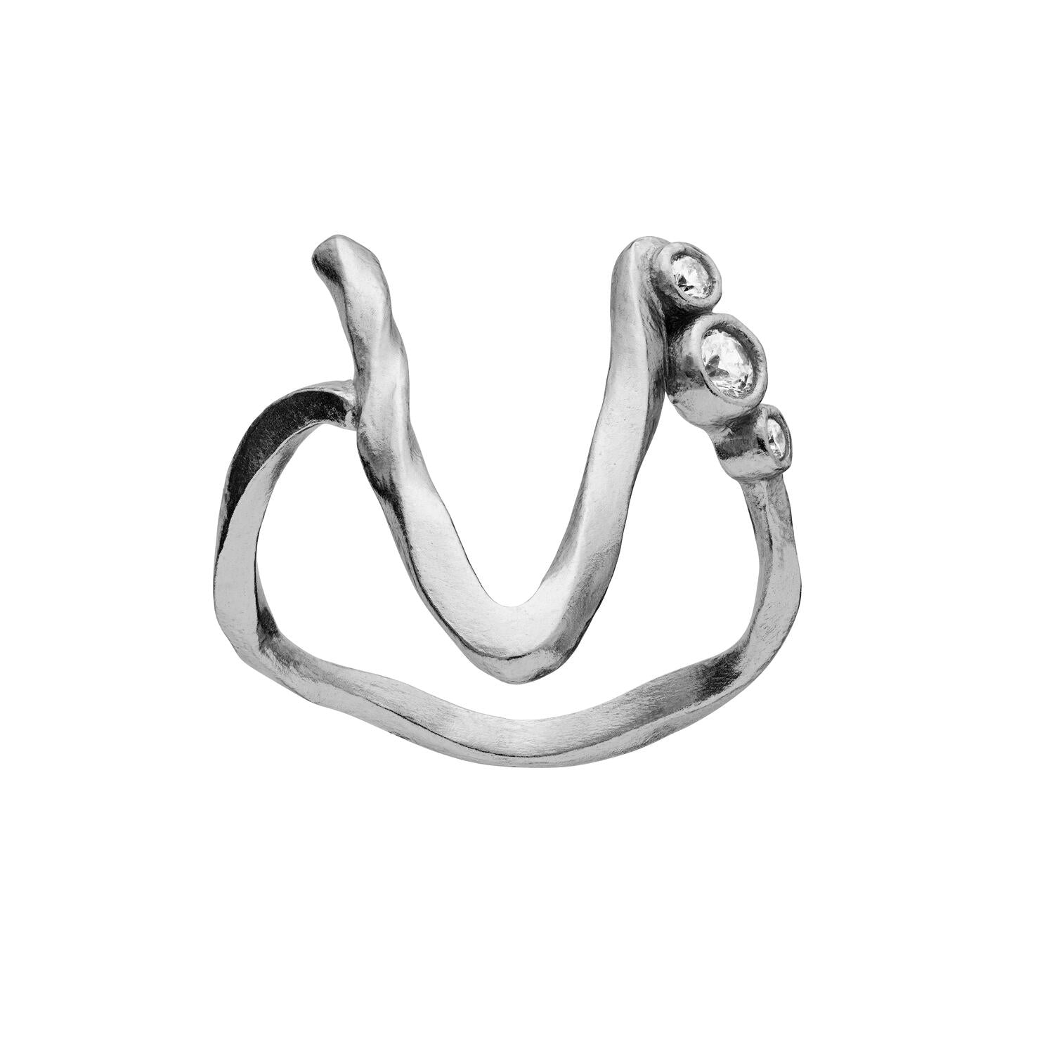 Alfabet Ring, V - Sølv
