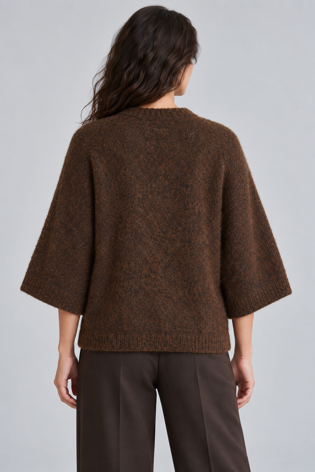 Vikarley 3/4 cardigan - Coffee Bean