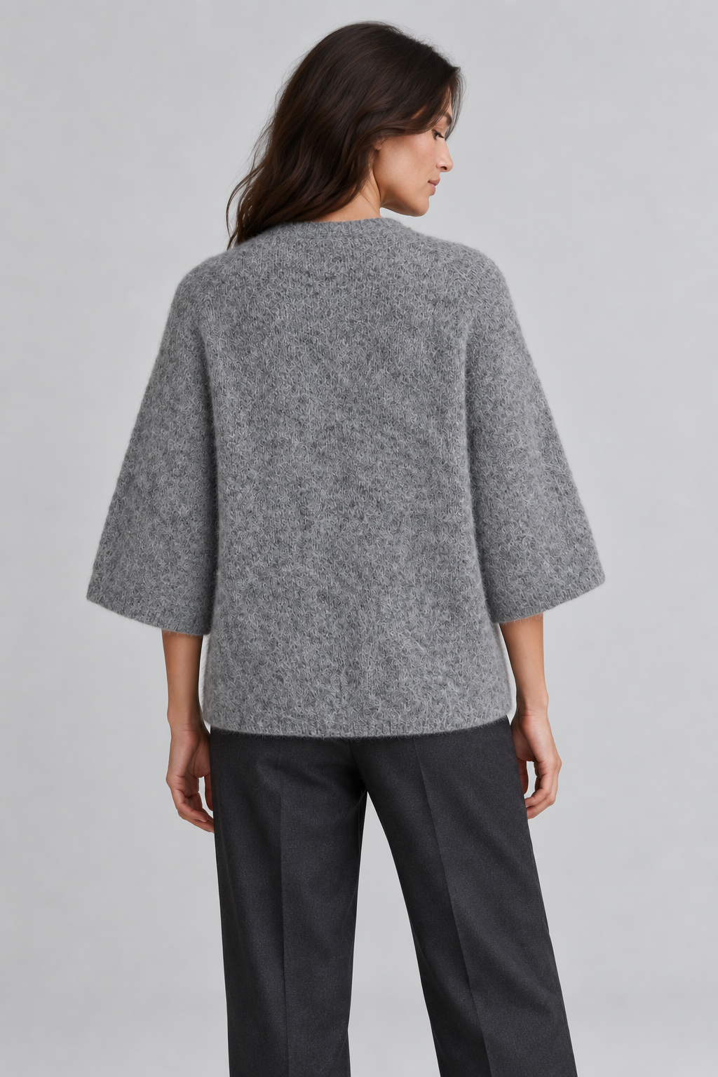 Vikarley 3/4 cardigan - Medium Grey Melange