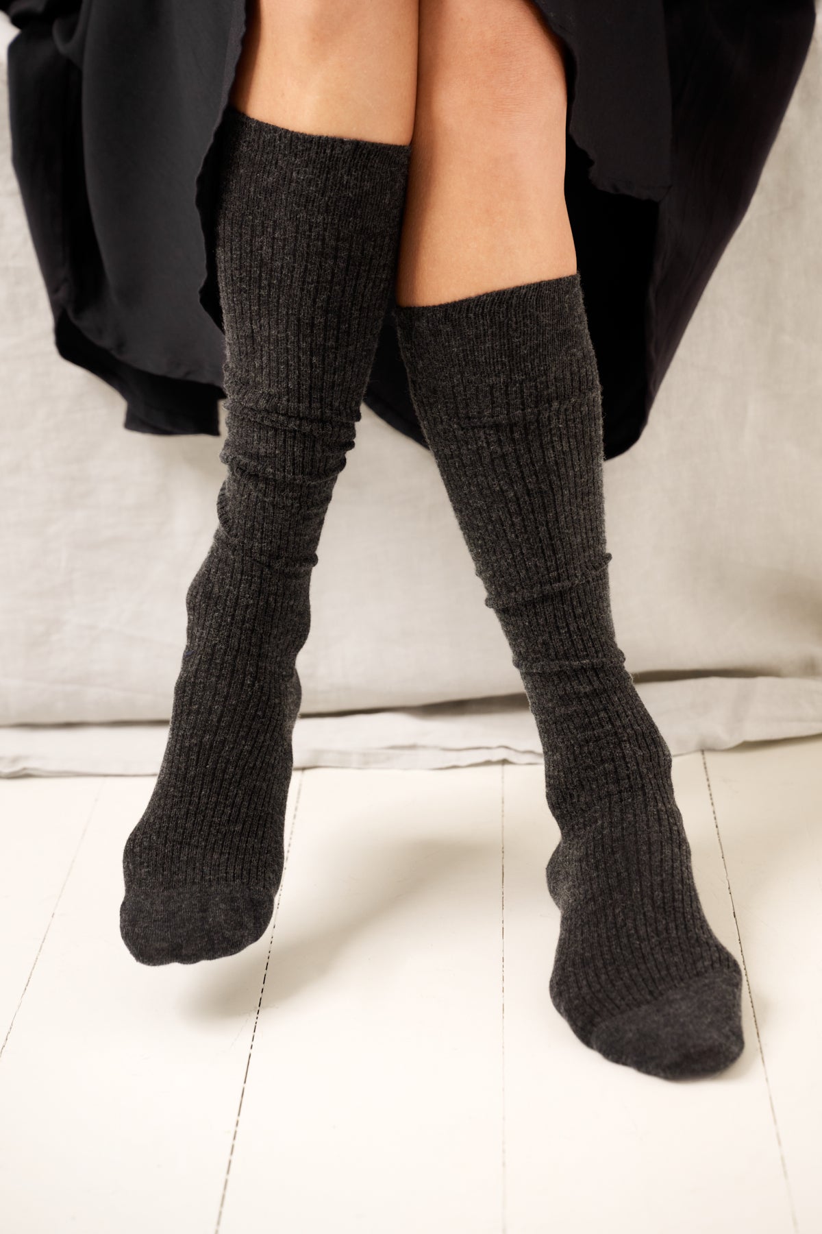 Woollie strømper - Charcoal Melange
