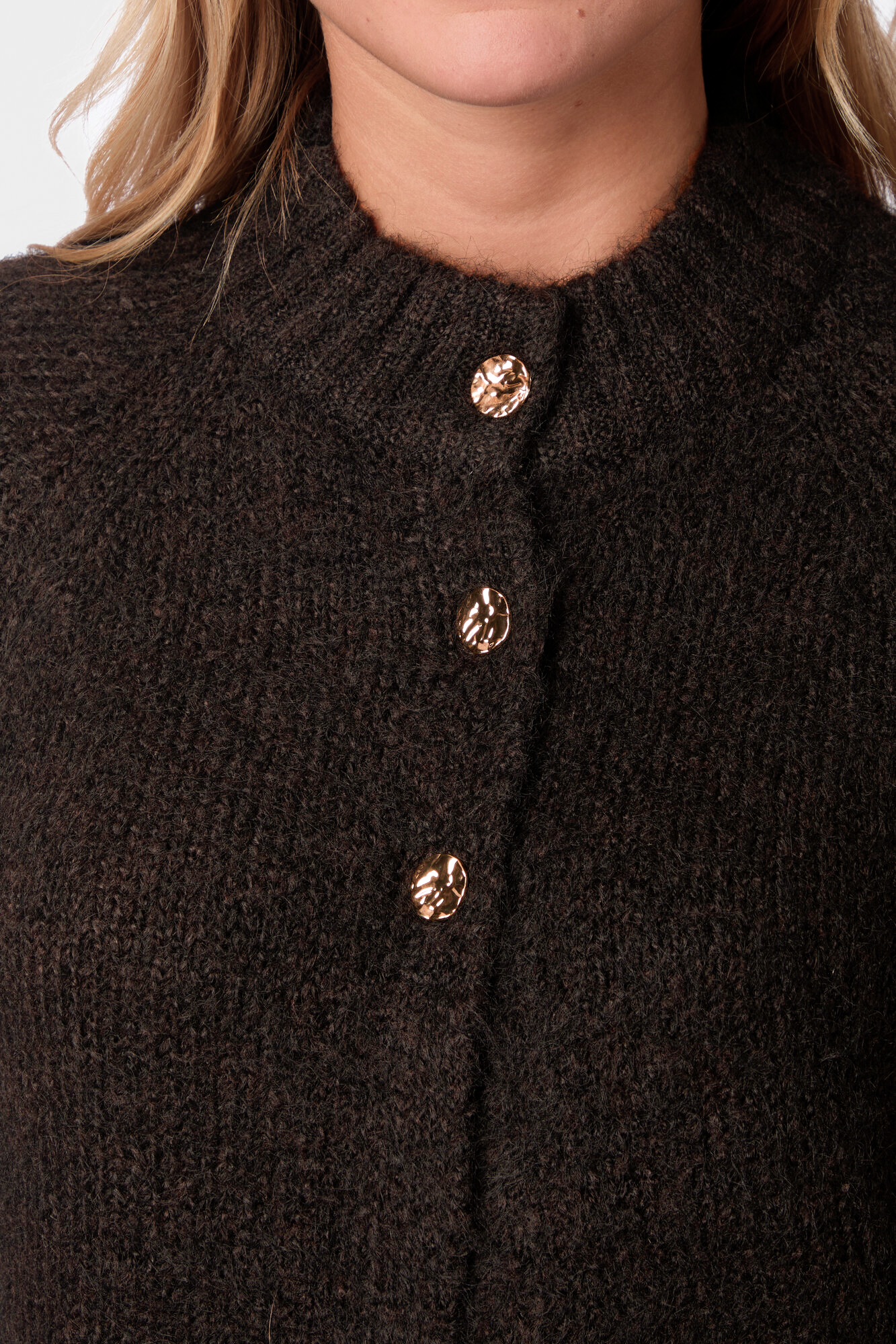 Benuta Fluffy cardigan - mørkebrun