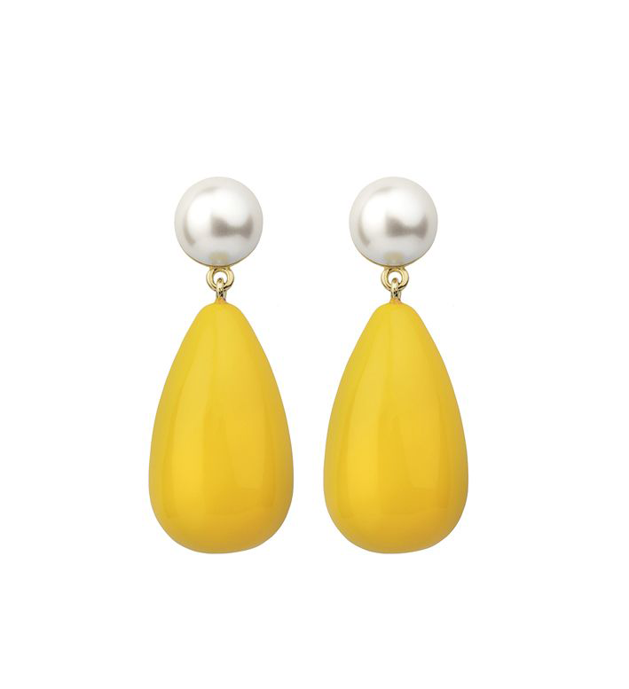 Eshvi ESHVI Drop perleøreringe - gul - Bahne