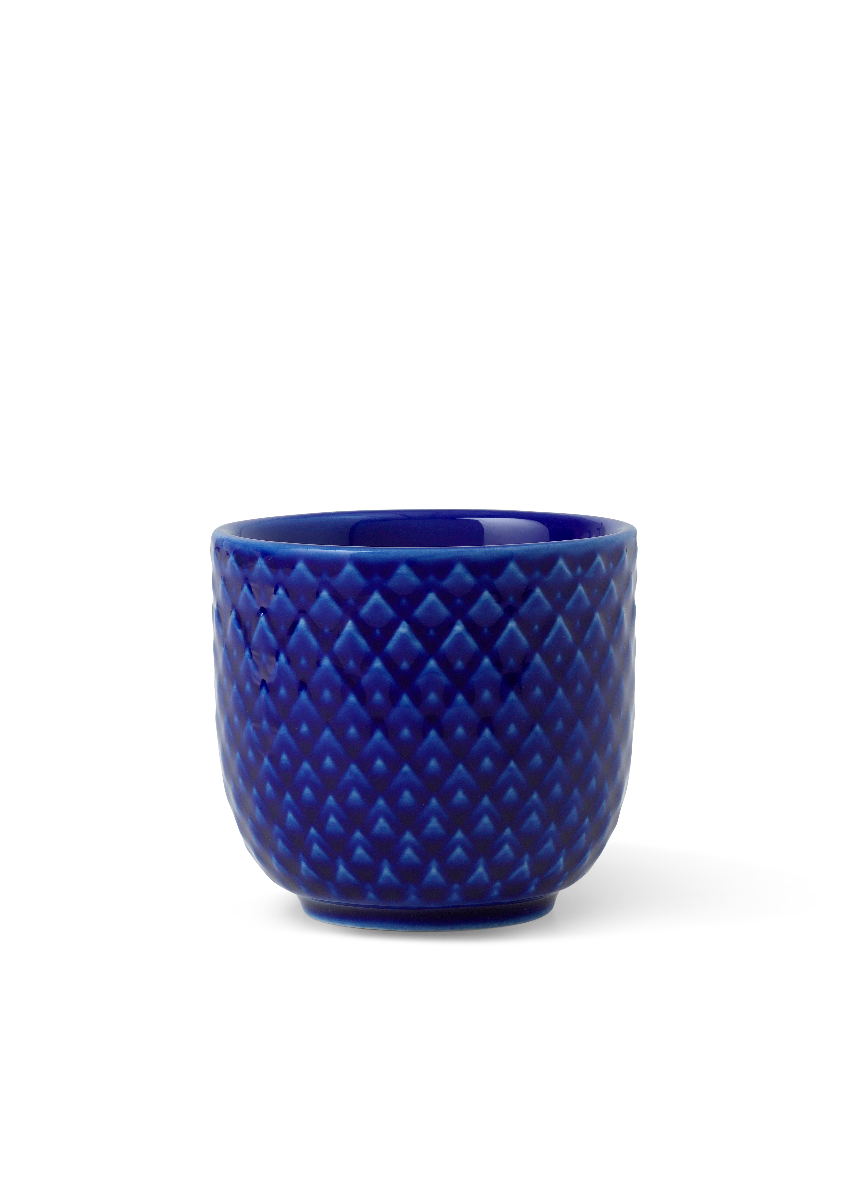 Lyngby Porcelæn Rhombe color æggebæger, blå - H: 4,5 cm. - Bahne