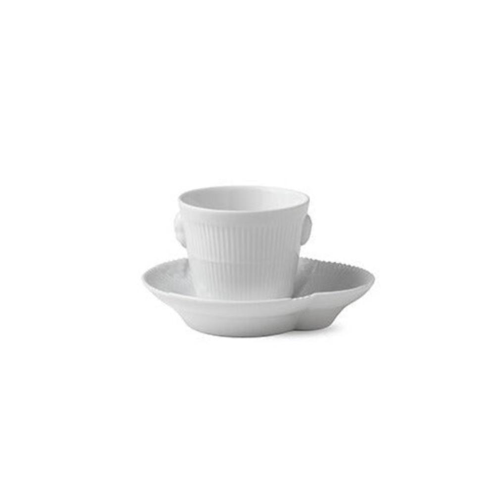 Hvid Elements espresso kop med underkop - 9 cl