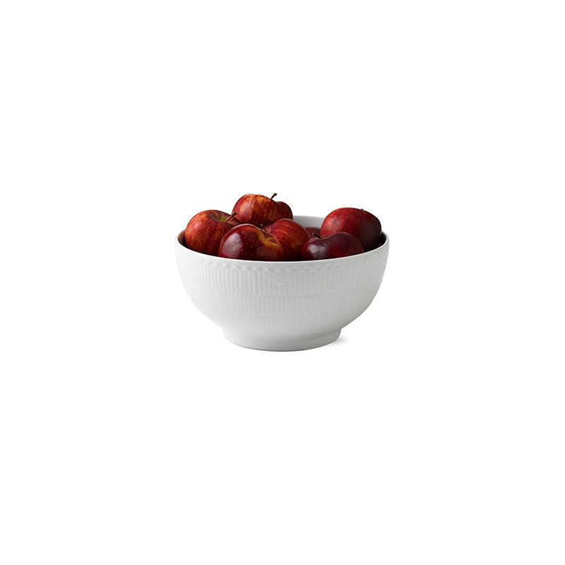 Hvid Halvblonde skål - Ø24 cm.