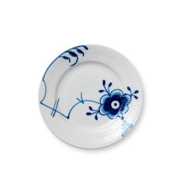 Blå Mega Riflet tallerken - Ø17 cm