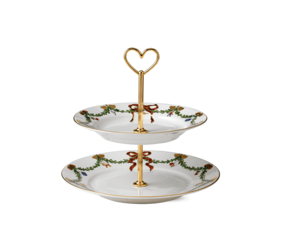 Royal Copenhagen Stjerneriflet juleetagere - 23 cm - Bahne