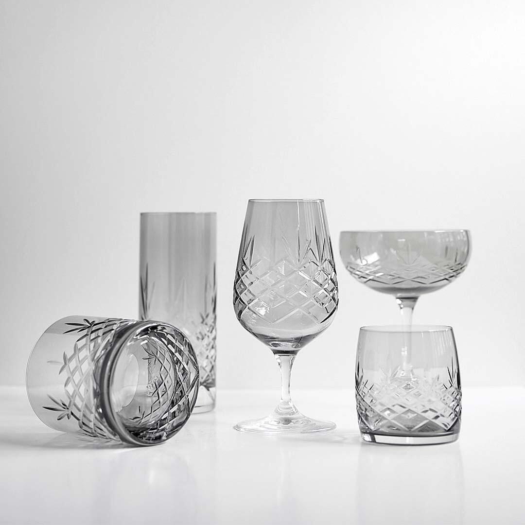 Frederik Bagger Crispy Dark Aqua vandglas, sort, 2 stk - 23 cl - Bahne