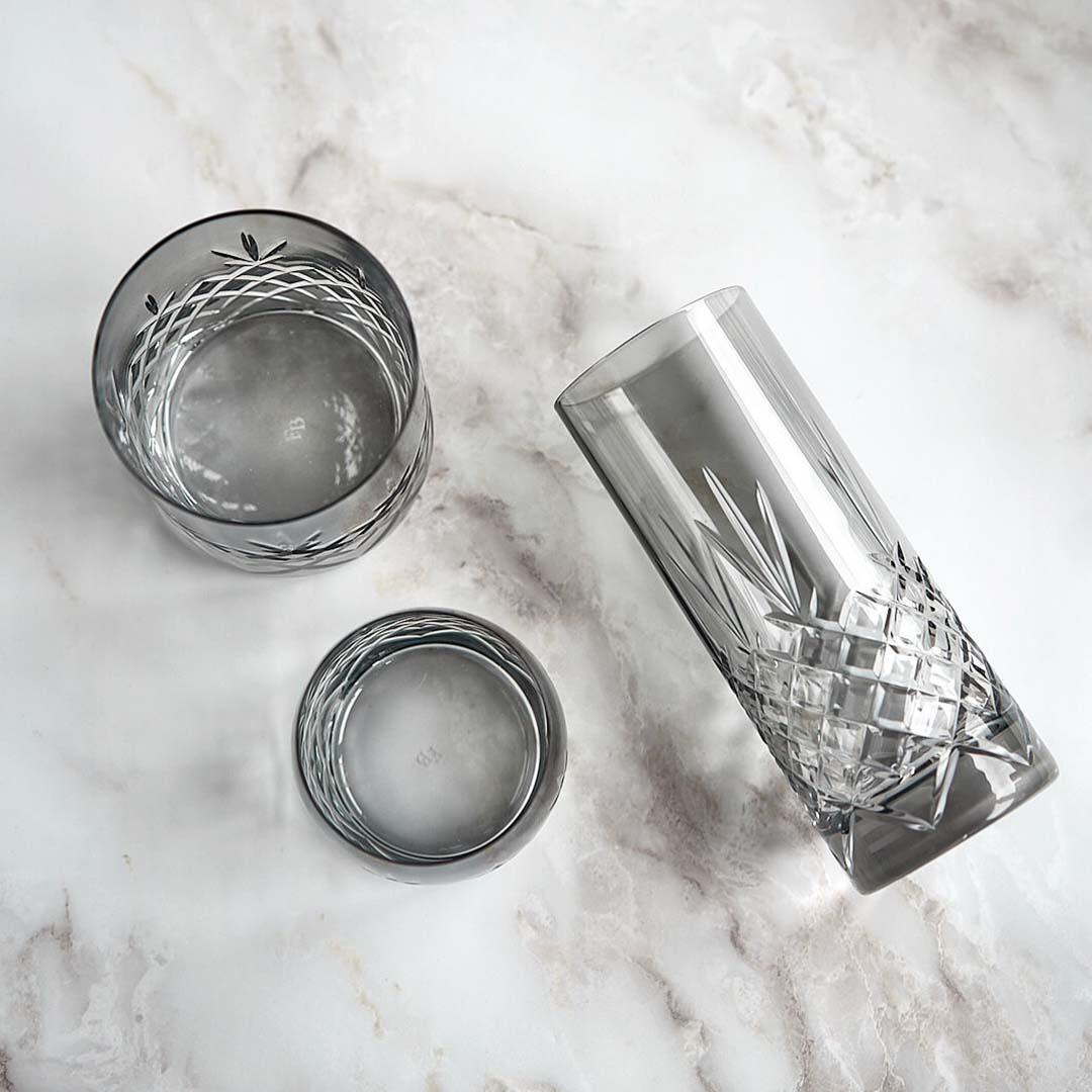 Frederik Bagger Crispy Dark Aqua vandglas, sort, 2 stk - 23 cl - Bahne