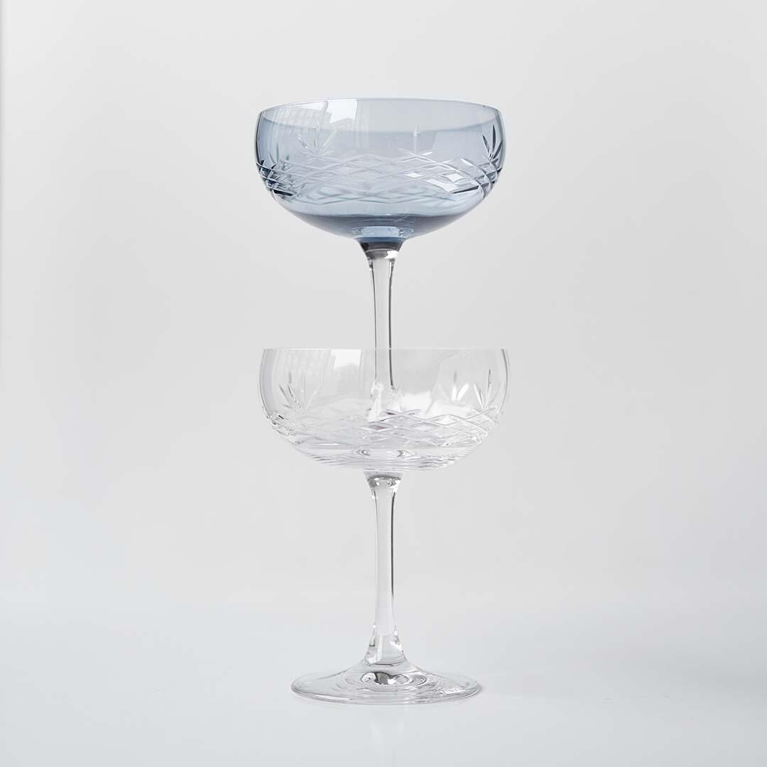 Frederik Bagger Crispy Sapphire Gatsby champagneskåle, blå, 2 stk - 300 ml - Bahne