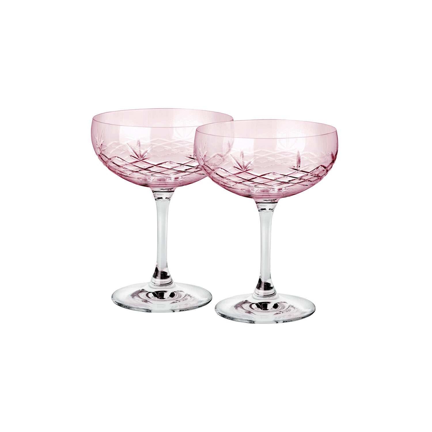 Frederik Bagger Crispy Topaz Gatsby champagneskåle, pink, 2 stk - 300 ml - Bahne