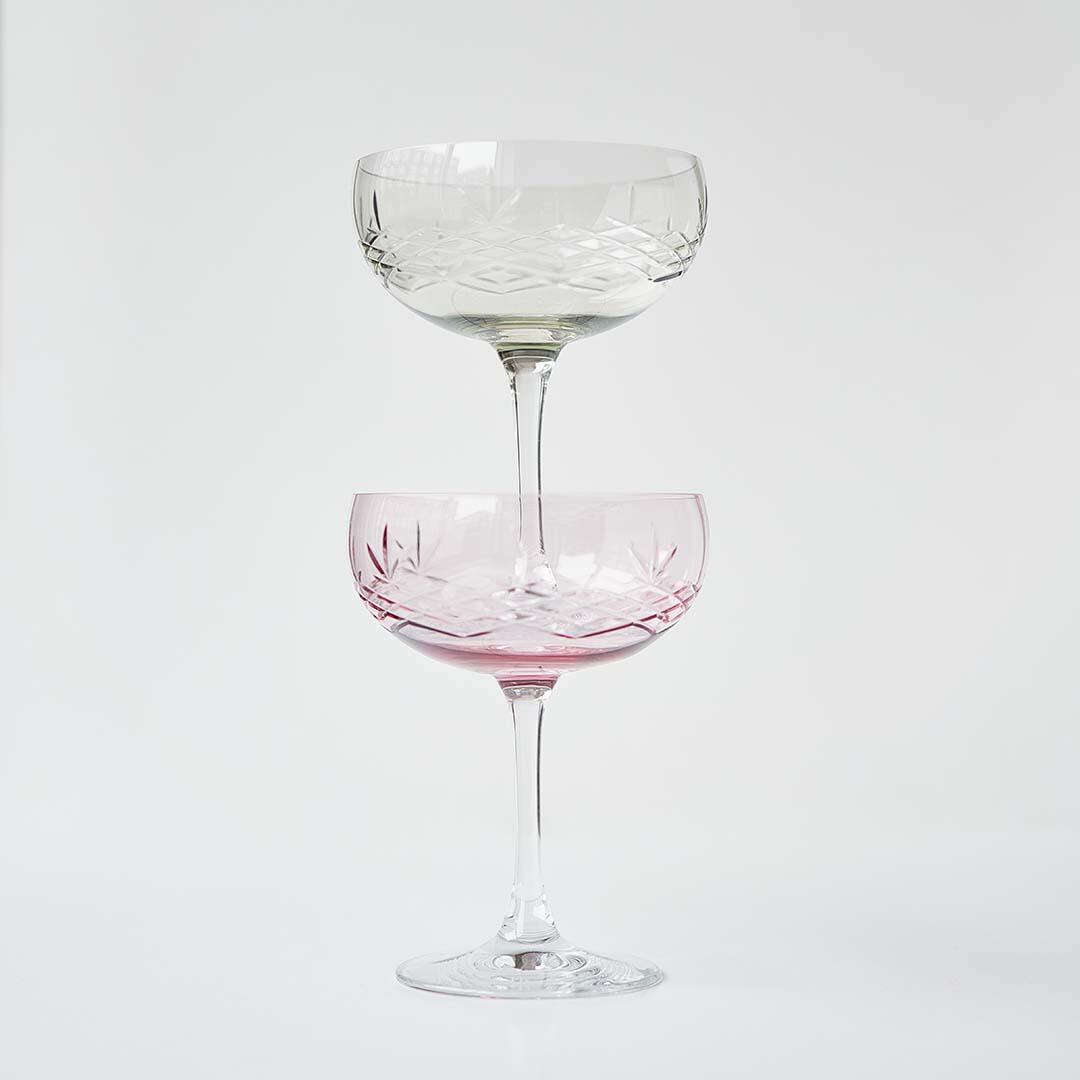 Frederik Bagger Crispy Topaz Gatsby champagneskåle, pink, 2 stk - 300 ml - Bahne