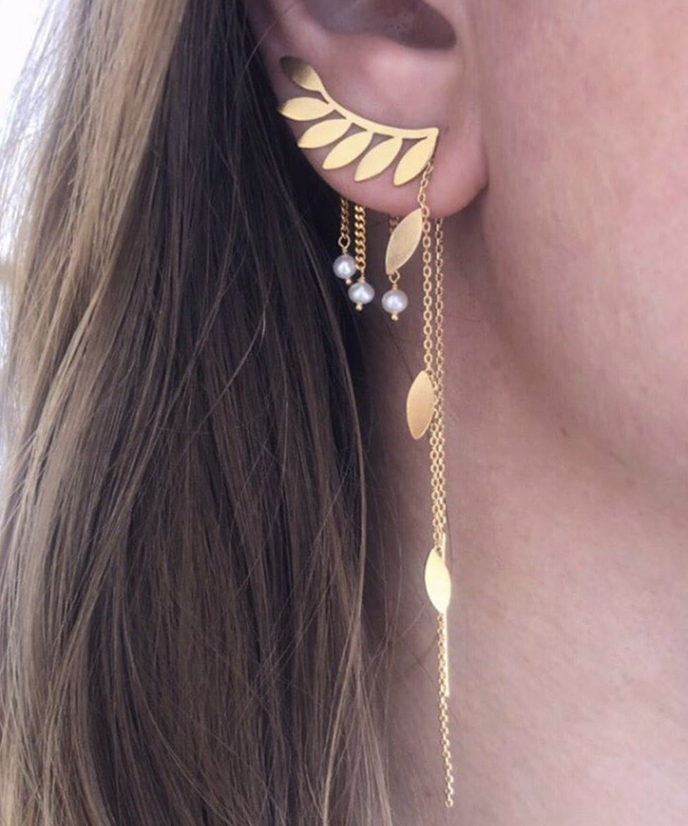 Stine A Three Leaves ørering - Guld - Bahne