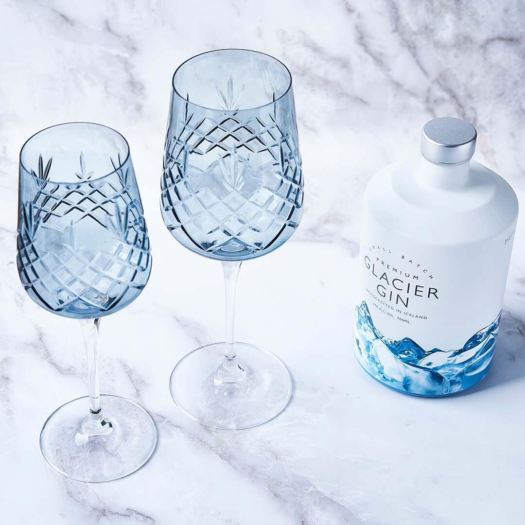 Frederik Bagger Crispy Sapphire Madame hvidvinglas, blå, 2 stk - 35 cl - Bahne