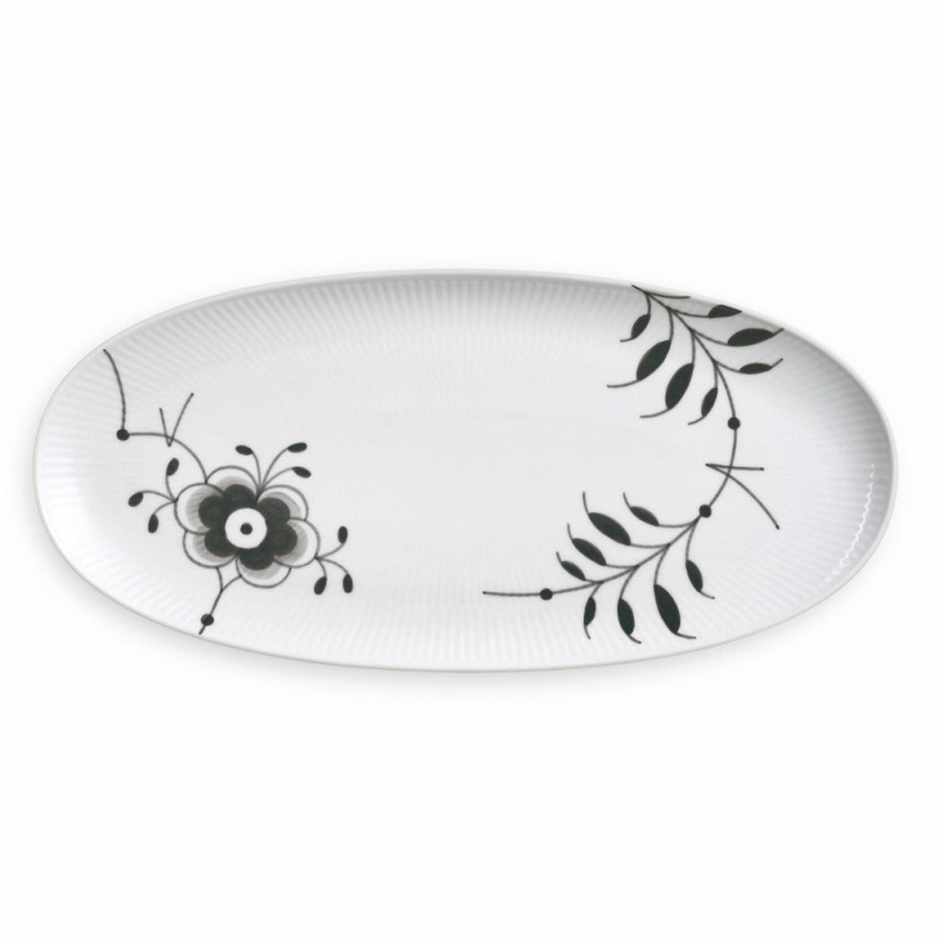 Royal Copenhagen Sort Mega riflet fad - Ø:37 cm. - Bahne
