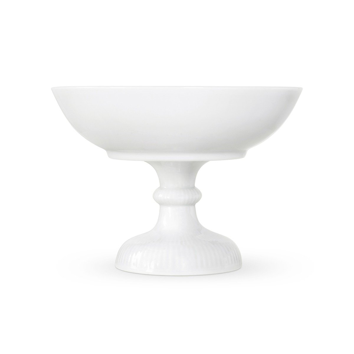 Royal Copenhagen Hvid Riflet skål - 15 cm. - Bahne