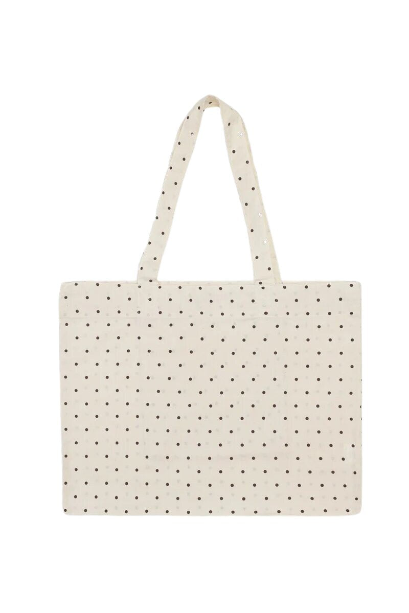 Medium Dot shopper - Ecru/Black Dots