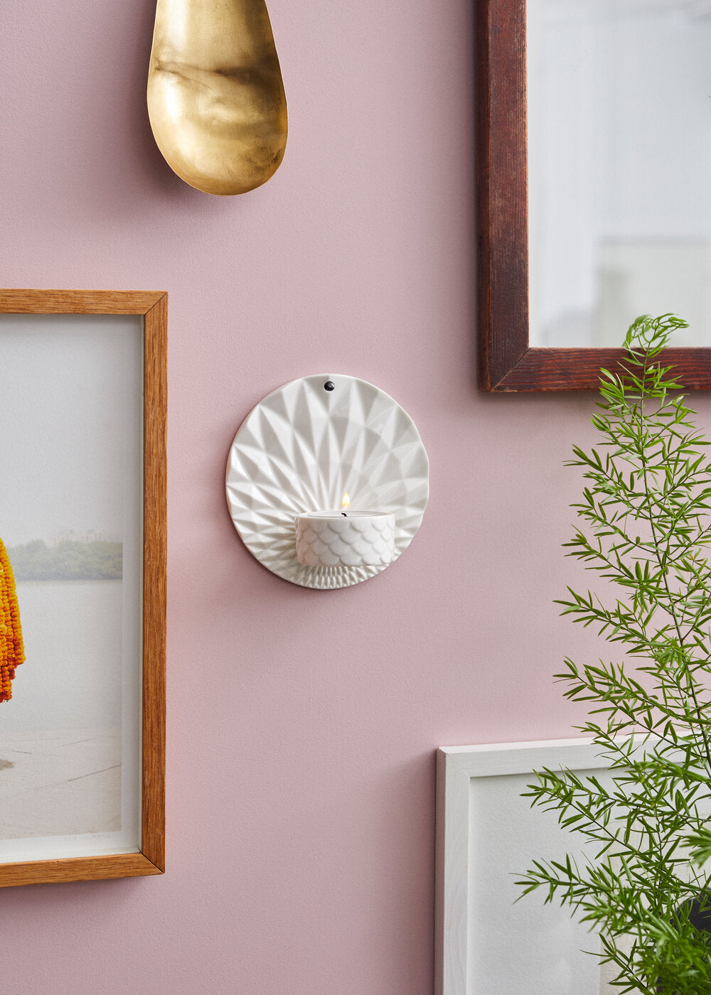 Pipanell Votive Scales væglysestage - hvid