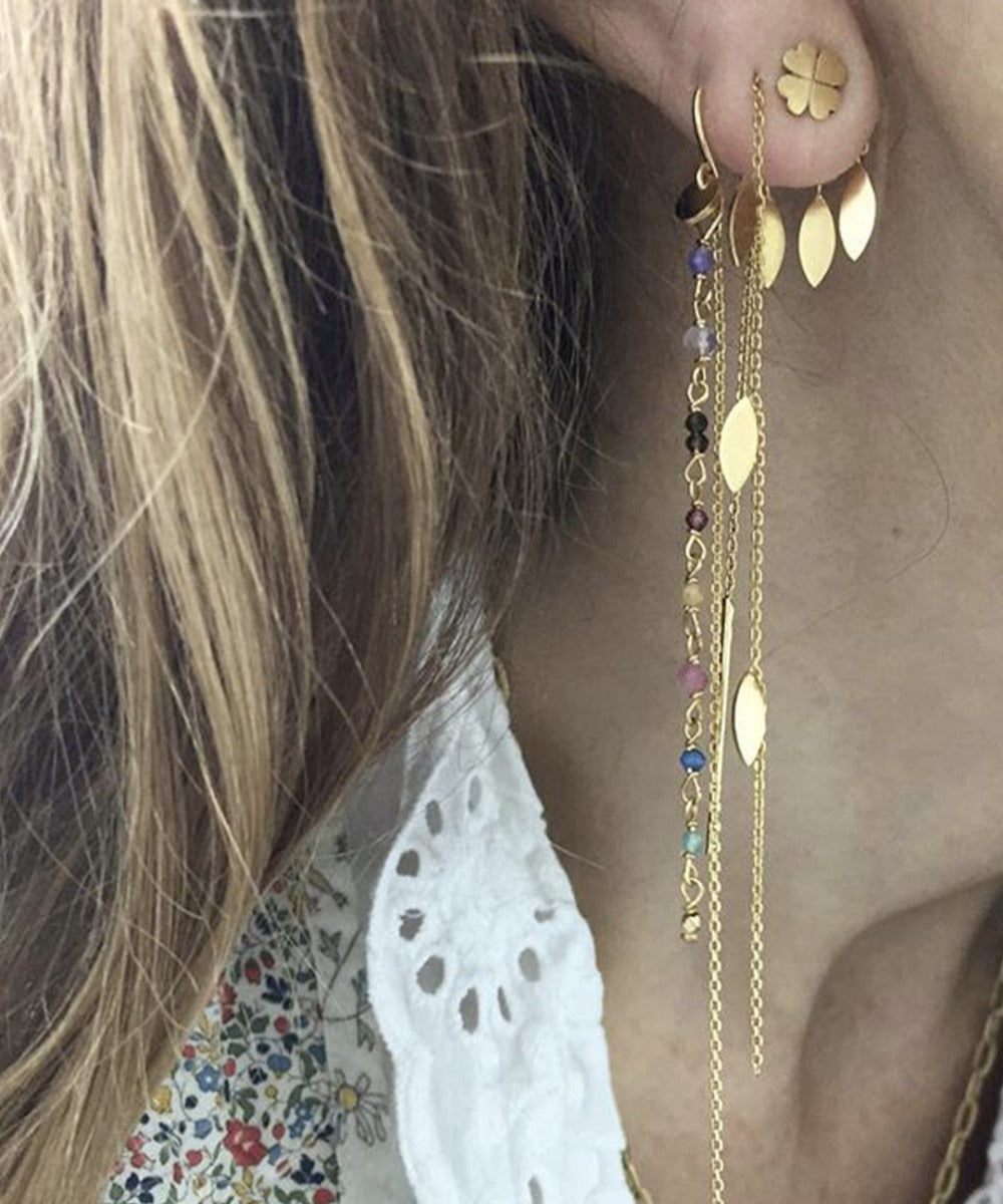 Stine A Three Leaves ørering - Guld - Bahne
