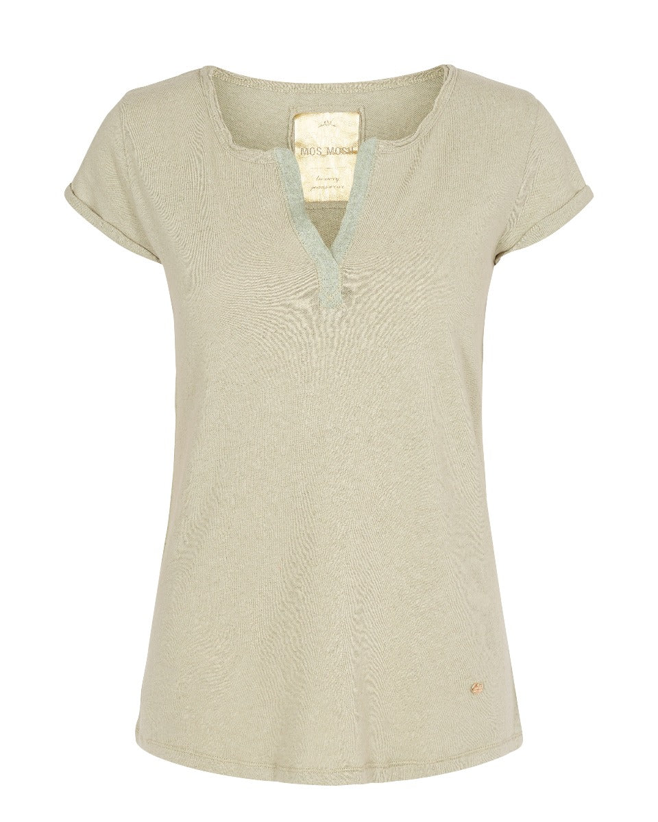 Mos Mosh Troy t-shirt - Sage green - Bahne