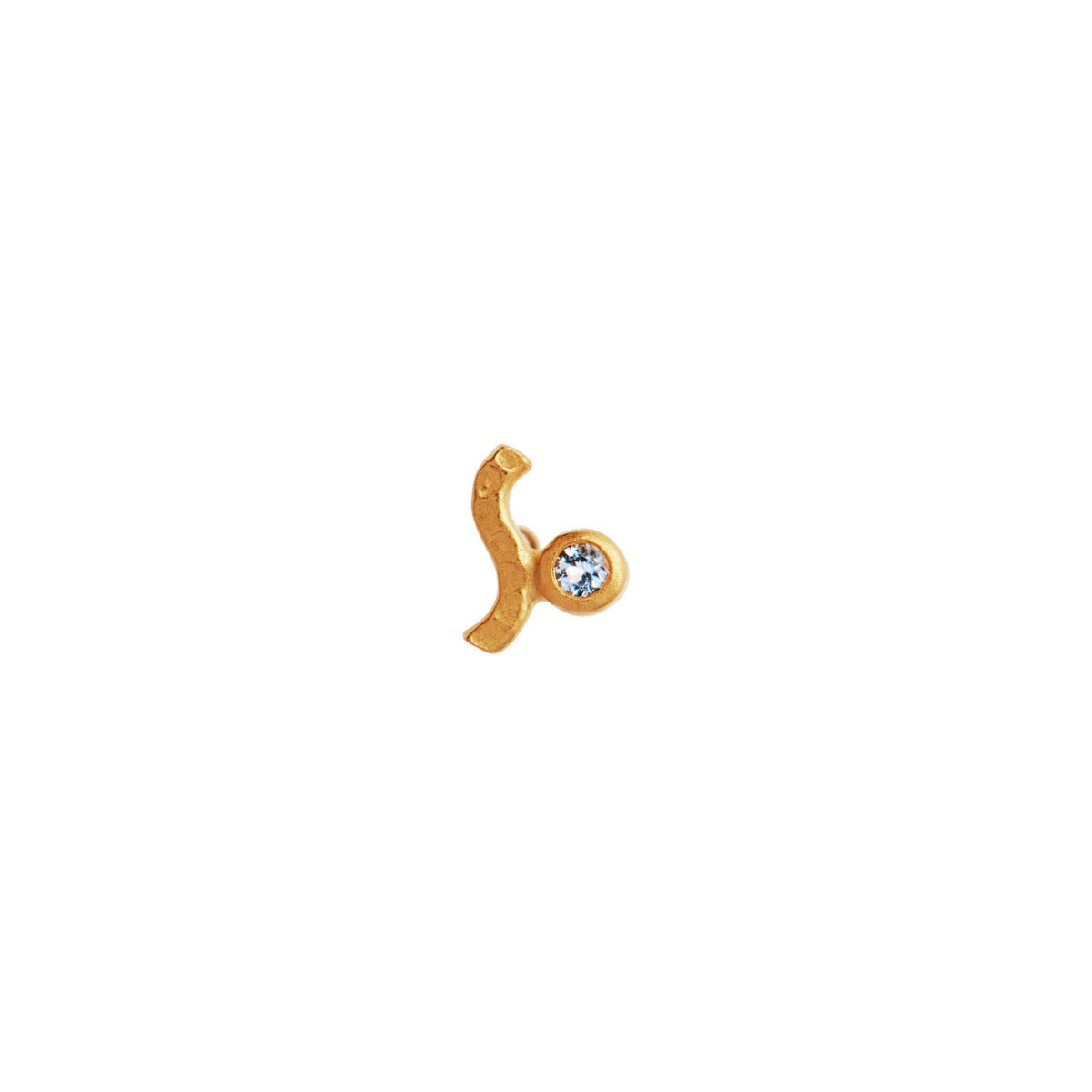 Stine A Petit Wave ørering - guld/light blue - Bahne