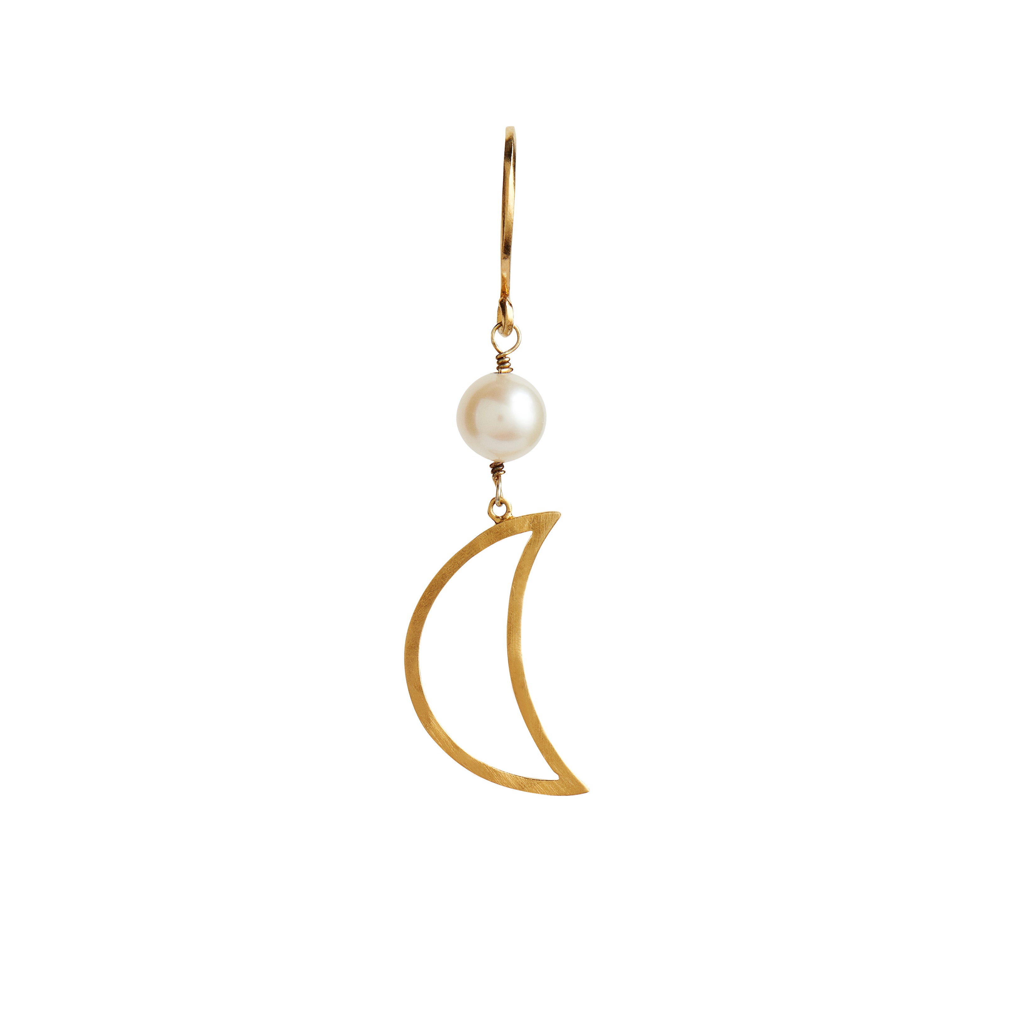 Bella moon ørering, forgyldt - 4,5 cm.