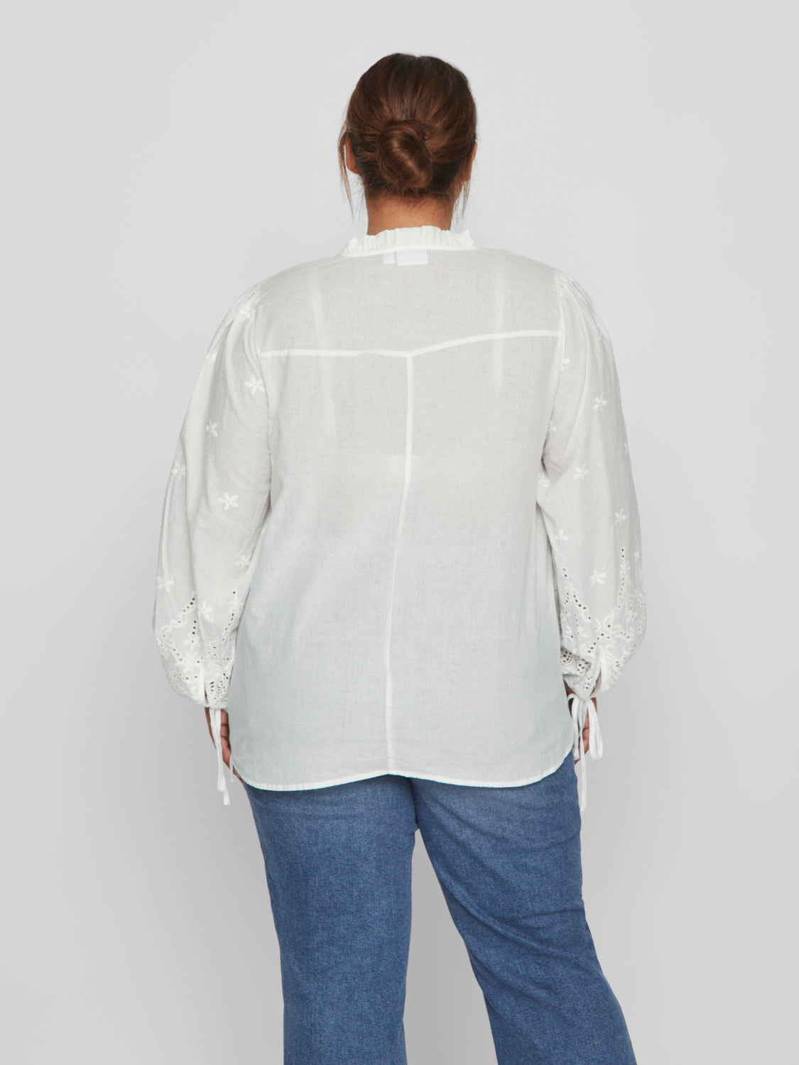 Vimalla Embroidery V-Neck bluse - Optical Snow