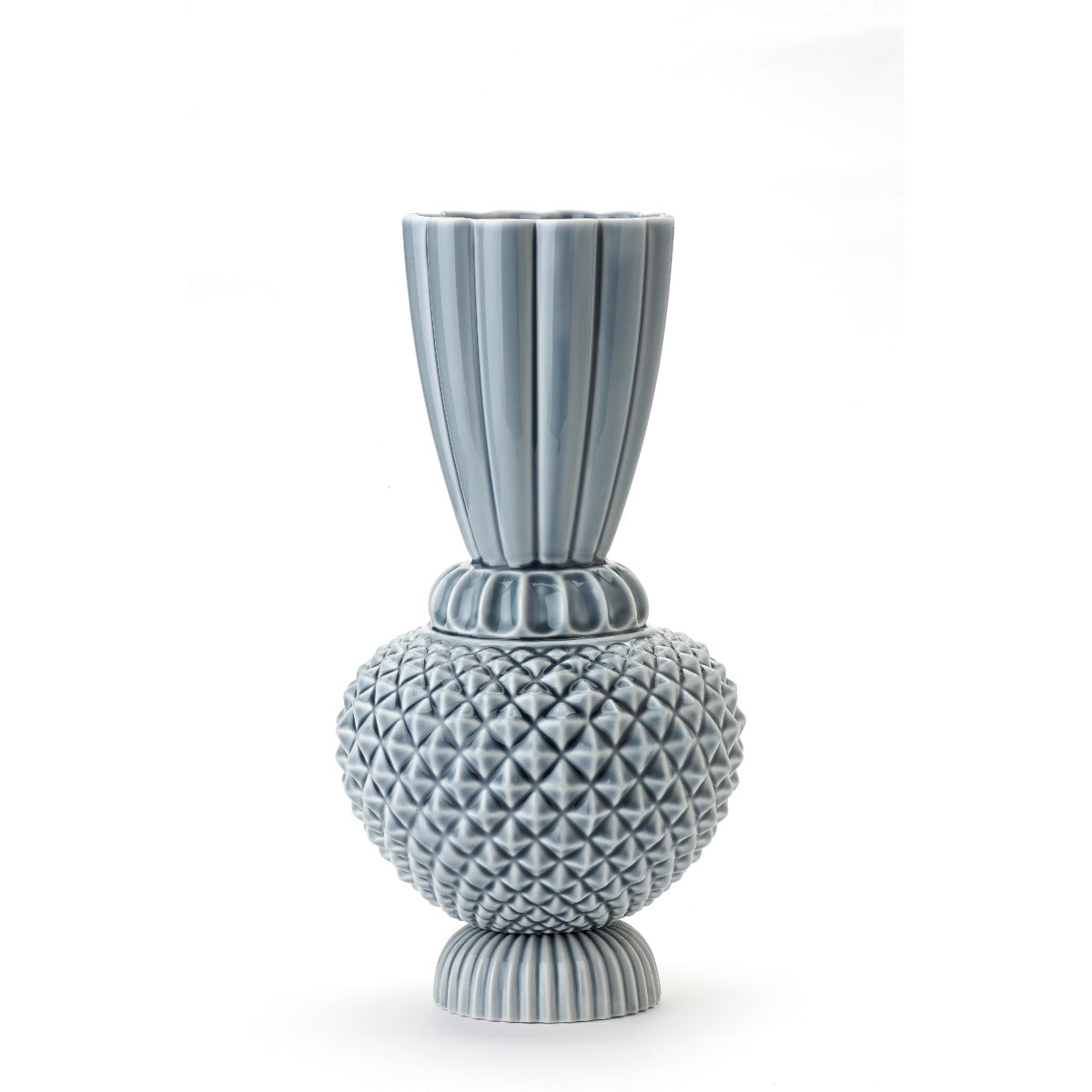 Dottir Samsurium jumbobell vase, blå/grå - 330x170 mm - Bahne