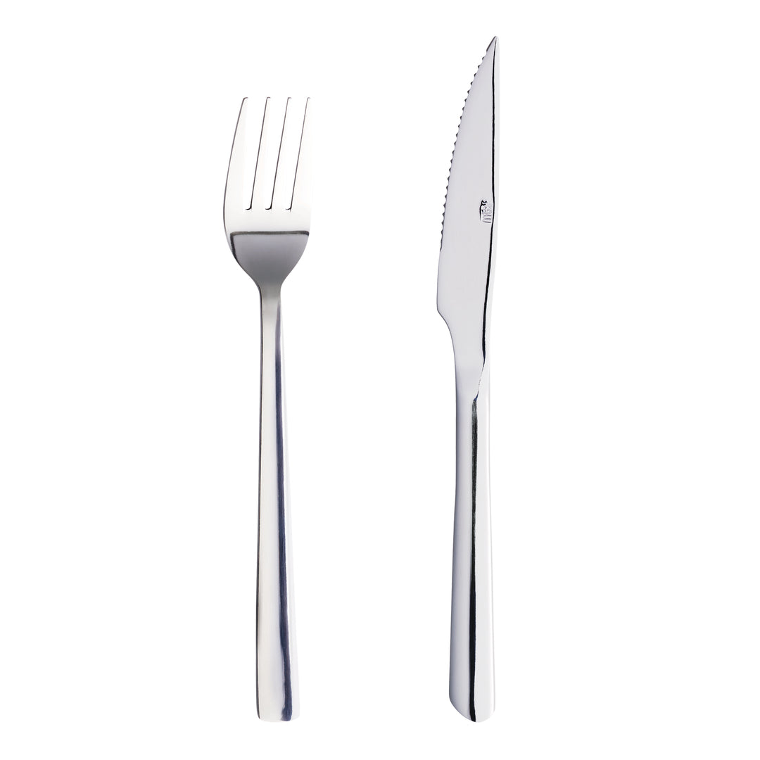 Steaksæt, blank - 8 dele