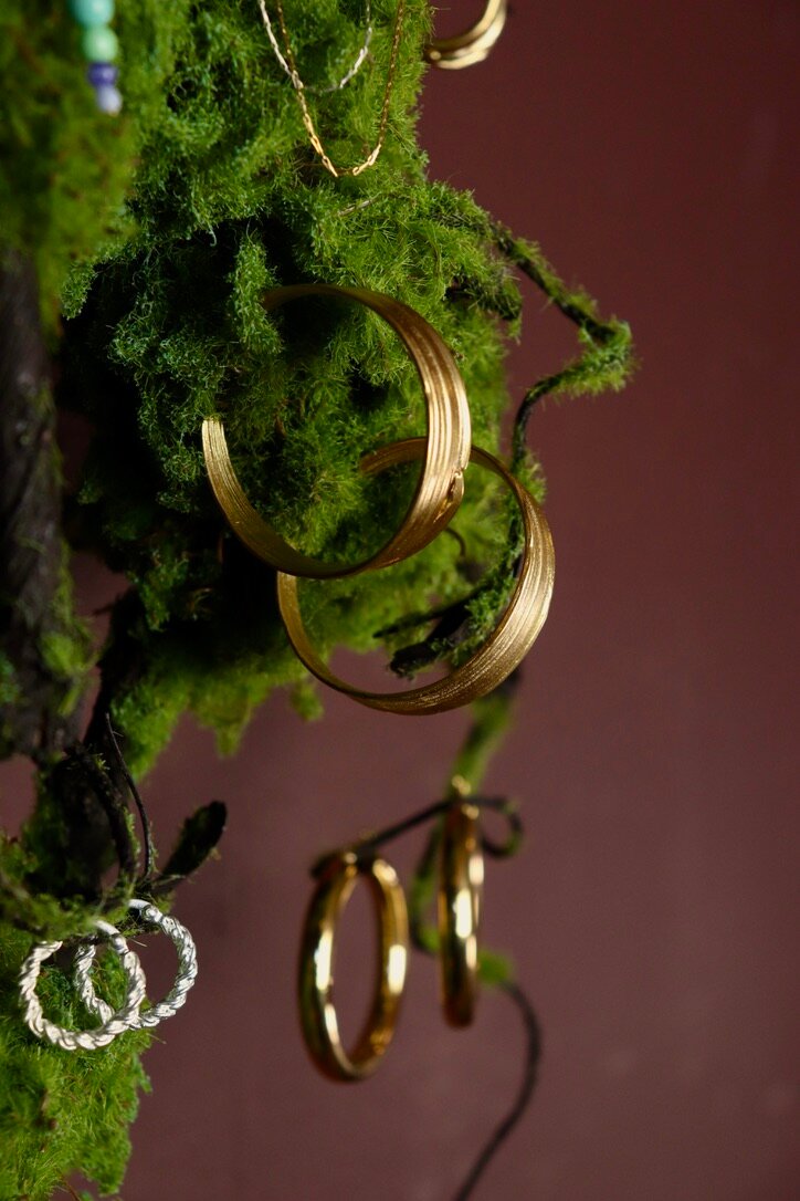 Olive Grande øreringe - forgyldt