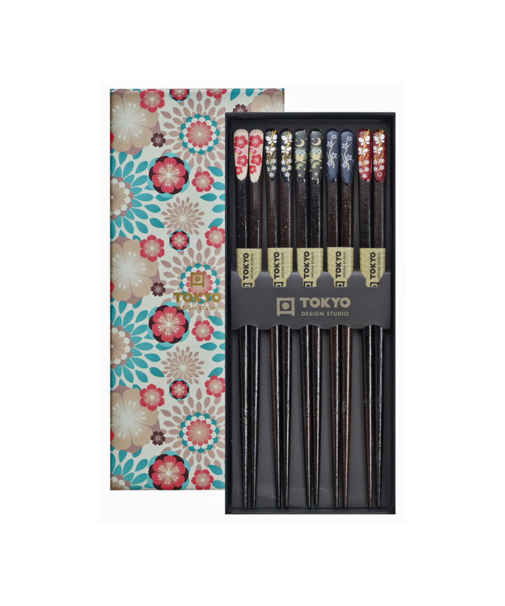 Spisepinde gavesæt, Nippon Floral - 5 par