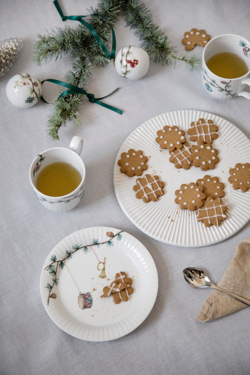 Kähler Hammershøi Christmas kugle 2019, hvid m. deko - Ø: 6 cm. - Bahne