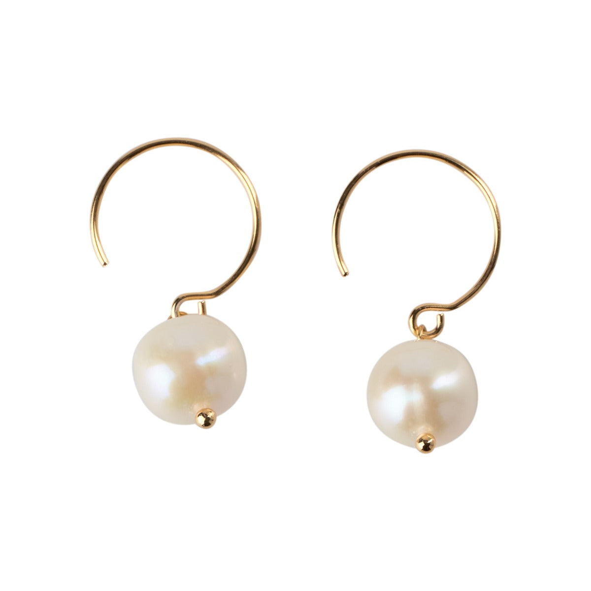 Friihof+Siig Open creol pearl white øreringe - Guld - Bahne