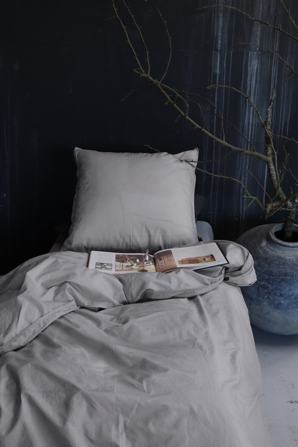 Percale sengetøj - lys grå