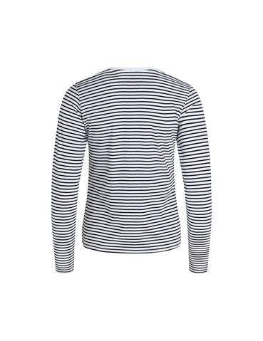 Organic Jersey Stripe Tenna Tee FAV - hvid/sort