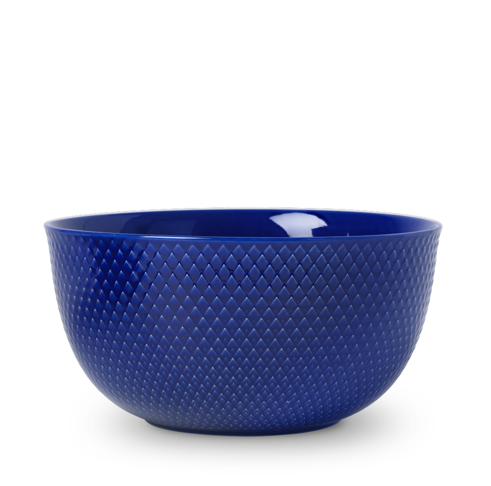 Lyngby Porcelæn Rhombe serveringsskål, mørk blå - Ø: 22 cm. - Bahne