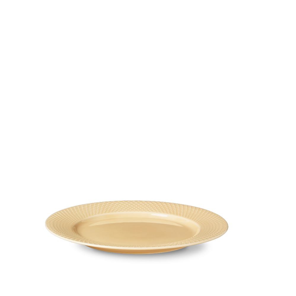 Lyngby Porcelæn Rhombe middagstallerken, sand - Ø: 27 cm. - Bahne