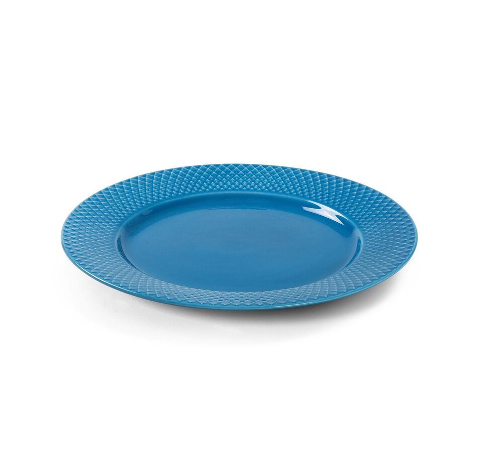 Rhombe Color middagstallerken, blå - Ø27 cm