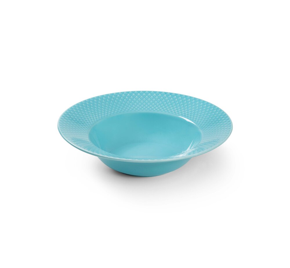 Rhombe Color Dyb tallerken, turkis - Ø24,5 cm