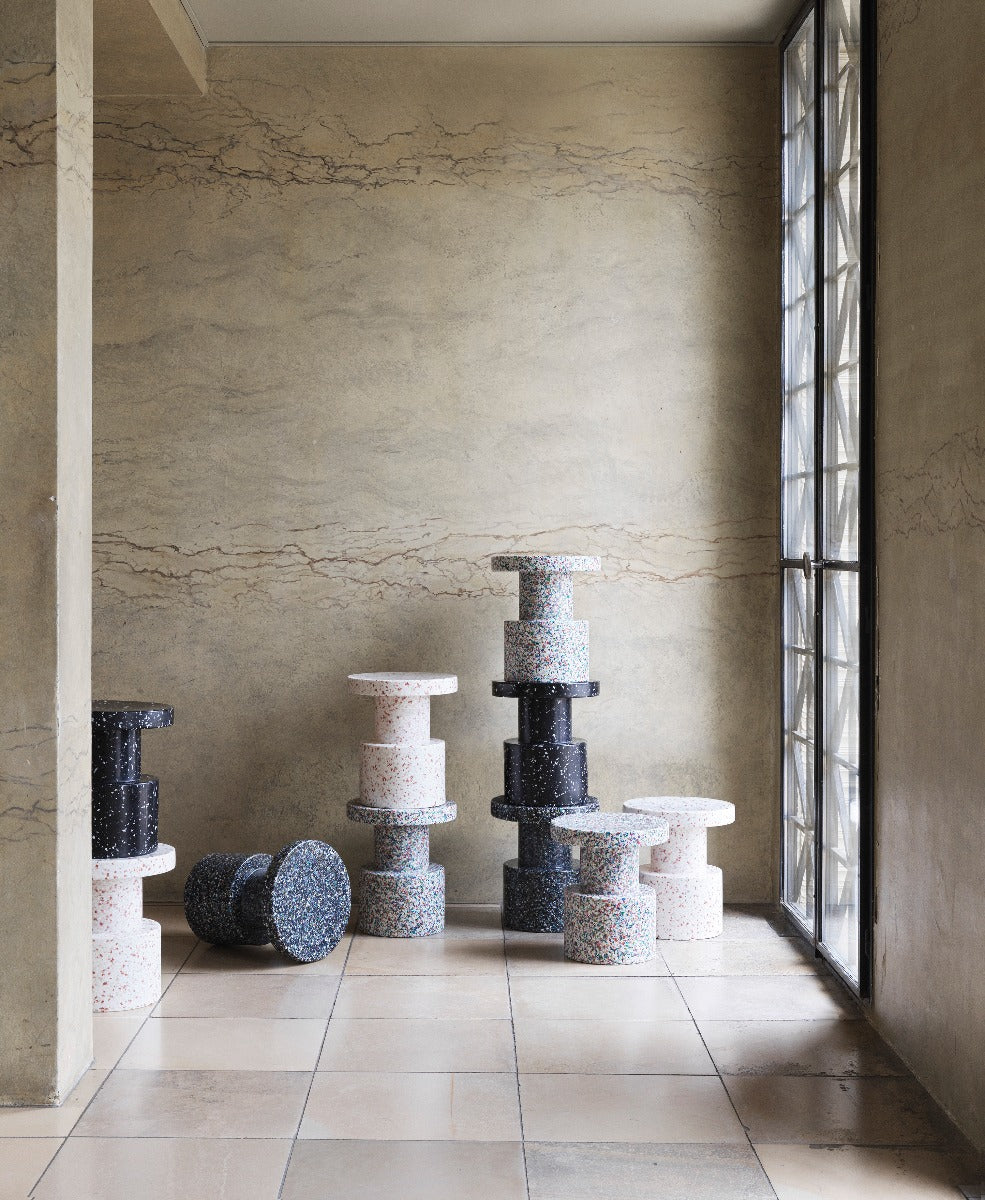 Normann Copenhagen Bit skammel - sort multi - Bahne