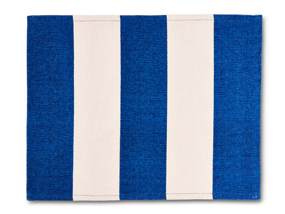Dækkeserviet - blå/creme
