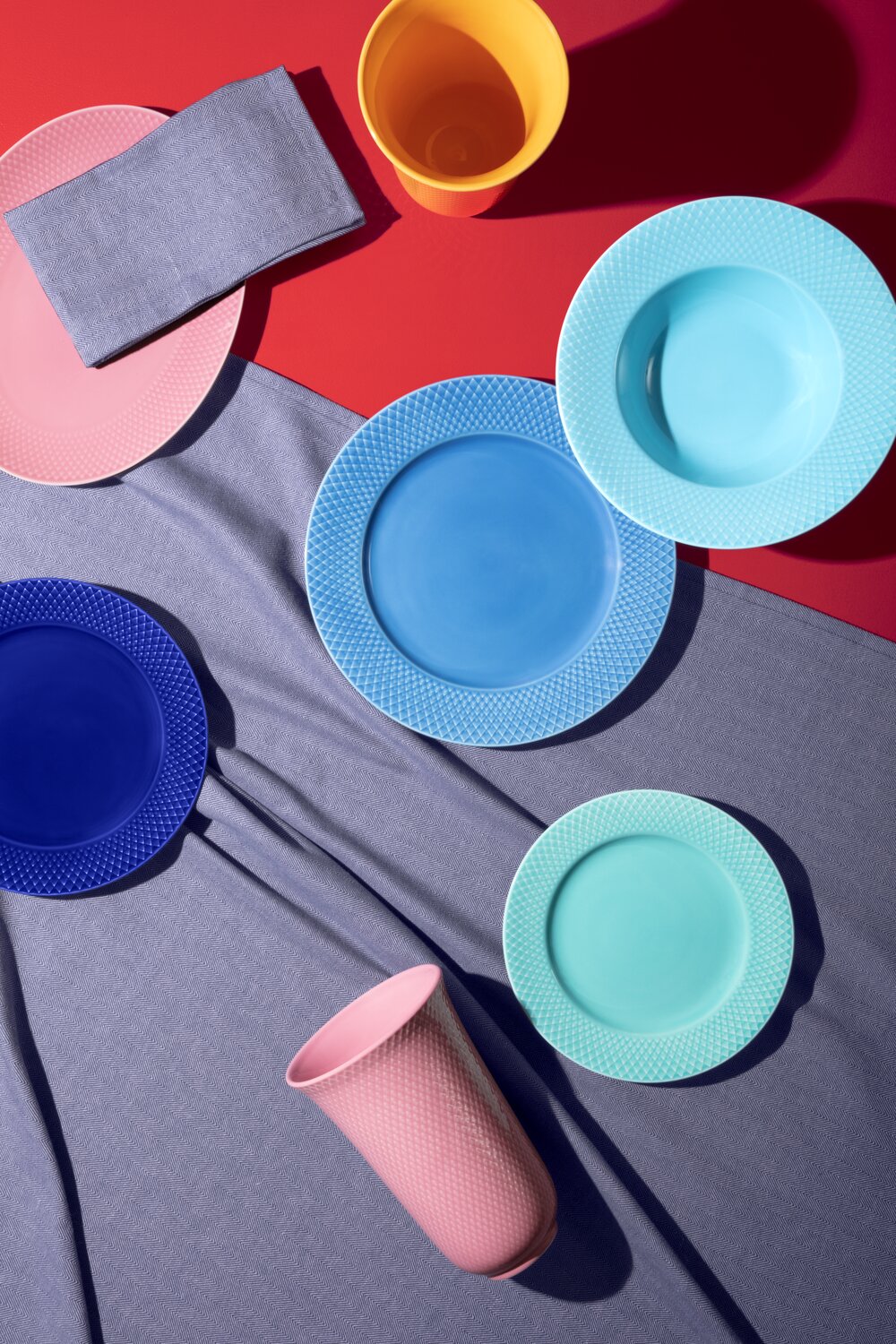 Rhombe Color Dyb tallerken, turkis - Ø24,5 cm