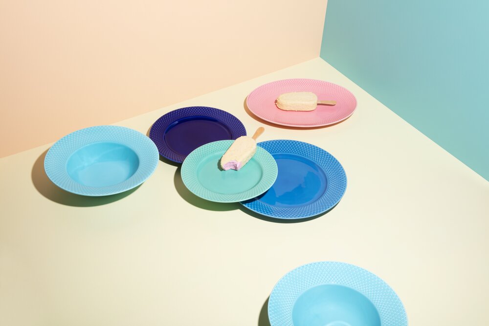 Rhombe Color frokosttallerken, Aqua - Ø21 cm