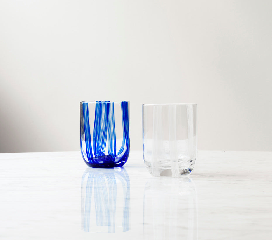 Stripe glas, Blue Stripes - 39 cl.