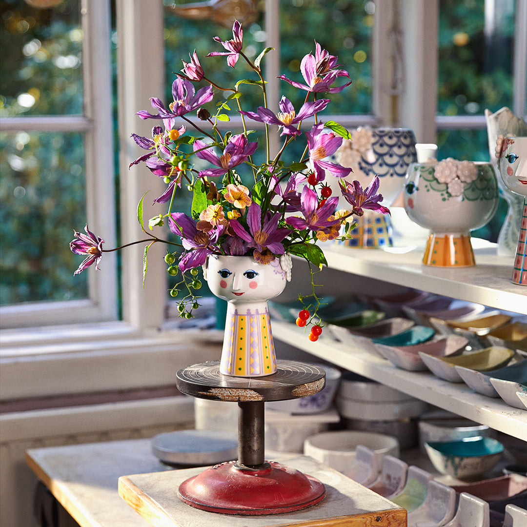 Eva vase, lavendel - H15 cm.