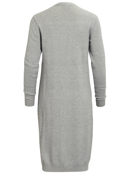 Viril lang strikket cardigan - Light Grey melange