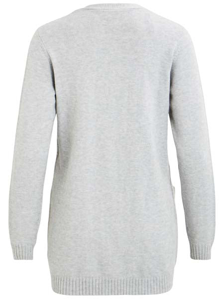 Viril open knit noos cardigan - Light Grey melange